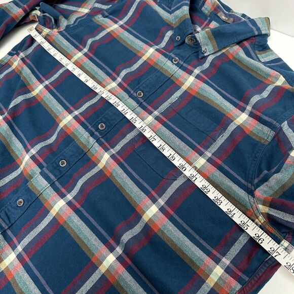 Eddie Bauer Button Down Flannel Shirt Mens Size 2XL Blue Red Plaid Outdoorsy XXL - Picture 8 of 11